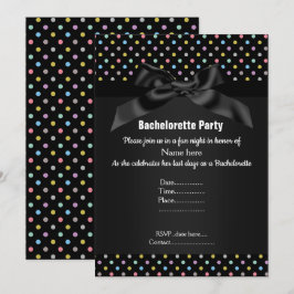 Invitación ELEGANTE Pastel NEGRO PUNTO BACHELORETTE