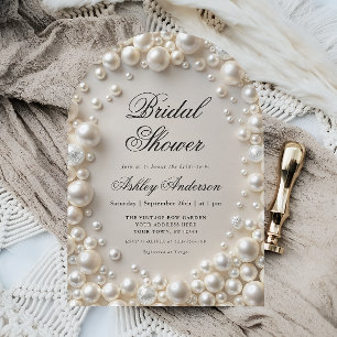 Invitación Elegante Pastel Pearls Bridal Shower