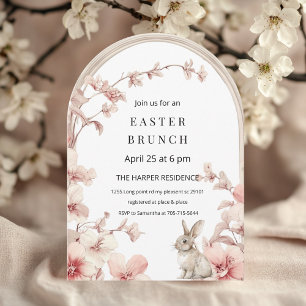Invitación Elegante Pastel Pink & White Floral Arch Pascua