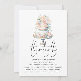 Invitación Elegante Pastel Polvoriento Guiño Rosa 30 cumpleañ