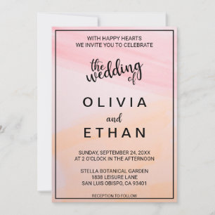 Invitación Elegante Pastel Watercolor Dusty Abstract Boda