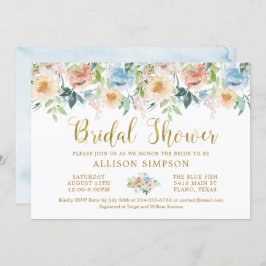 Invitación Elegante Pastel Watercolor Floral Bridal Ducha