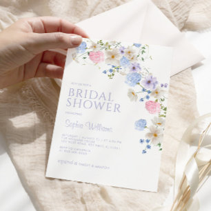 Invitación Elegante Pastel Wildflower Bridal Shower Invitació