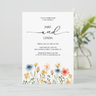 Invitación Elegante Pastel Wildflower Garden Invitatio a la b
