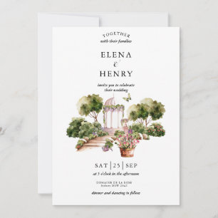 Invitación Elegante Pastel Wildflower Secret Garden Wedding