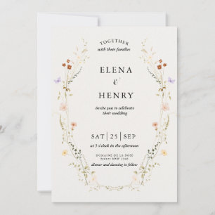 Invitación Elegante Pastel Wildflower Secret Garden Wedding