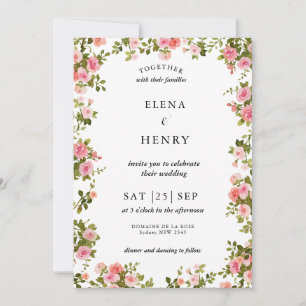 Invitación Elegante Pastel Wildflower Secret Garden Wedding I