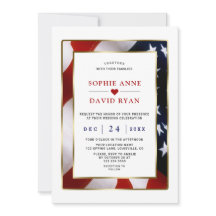 Elegante Patriótico Militar Oro EEUU Boda de Bande