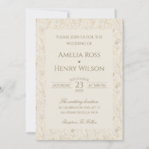 Elegante patrón botánico de boda con líneas dorada