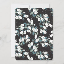 Elegante Patrón de flor tulipán Fondo negro