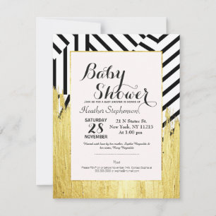 Invitación Elegante Patrón de Pintura Faux Gold