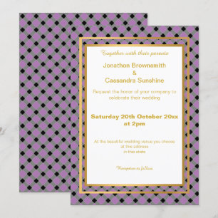 INVITACIÓN ELEGANTE PATRÓN DE REFERENCIA DE ORO LAVANDERO LAY