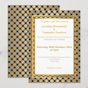 INVITACIÓN ELEGANTE PATRÓN DE ROLLO BLANCO DE ORO REVESTIDO