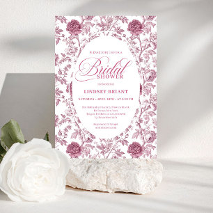 Invitación Elegante patrón de rosa Royal Blush para despedida