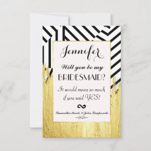 Invitación Elegante Patrón Faux Gold Paint Strokes & Stripes