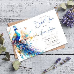 Invitación Elegante Peacock Bridal Shower