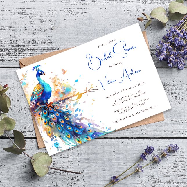 Invitación Elegante Peacock Bridal Shower (Subido por el creador)