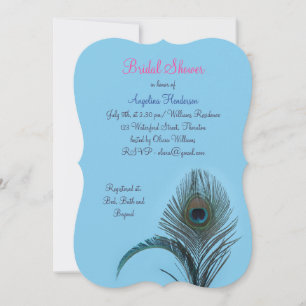 Invitación Elegante Peacock Bridal Shower (turquesa)