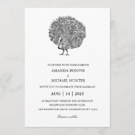Invitación Elegante Peacock Vintage