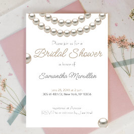 Invitación Elegante Pearl Bridal Shower