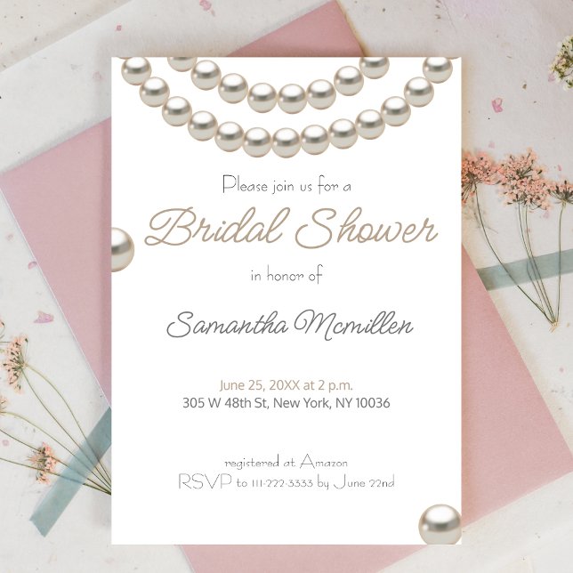 Invitación Elegante Pearl Bridal Shower (Subido por el creador)