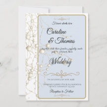 Elegante Pearl Gold Script Boda Perlas románticas