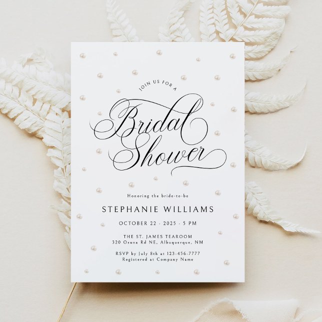 Invitación Elegante Pearls Bridal Shower (Subido por el creador)