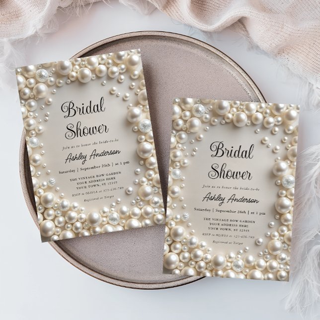 Invitación Elegante Pearls Bridal Shower (Subido por el creador)