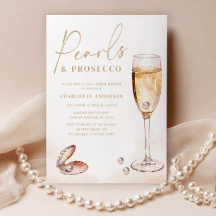 Invitación Elegante Pearls Prosecco Bridal Shower