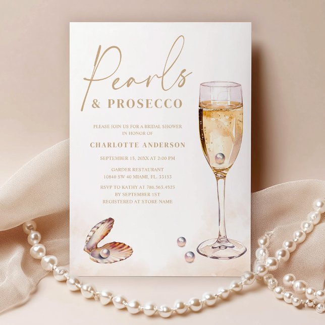 Invitación Elegante Pearls Prosecco Bridal Shower (Subido por el creador)