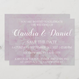 Invitación Elegante peonía floral rosa polvoriento guardar la