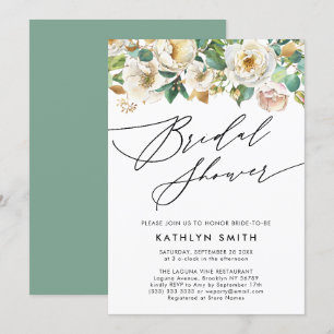 Invitación Elegante Peony Botany Greenery Bridal Shower