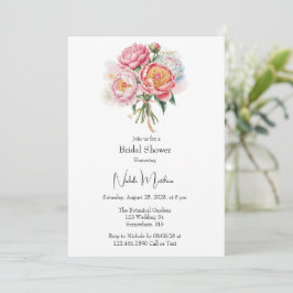 Invitación Elegante Peony Bouquet Bridal Shower
