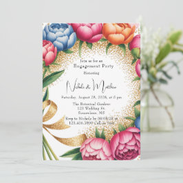 Invitación Elegante Peony Bouquet Purpurina Partido de Compro