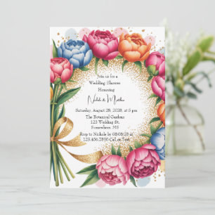 Invitación Elegante Peony Bouquet Wedding Shower