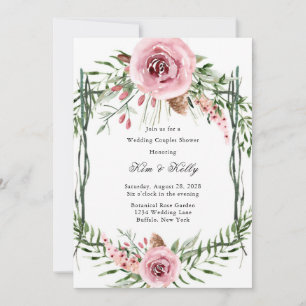 Invitación Elegante Peony Fern Boda Couples Ducha