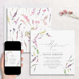 Invitación Elegante Pequeño Chica de guión de flor silvestre 