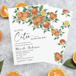 Invitación Elegante Pequeño Cutie Citrus Naranja Watercolor B