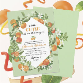 Invitación Elegante Pequeño Cutie Citrus Naranja Watercolor B