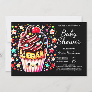Invitación Elegante Pequeño Muffin en línea Baby Shower