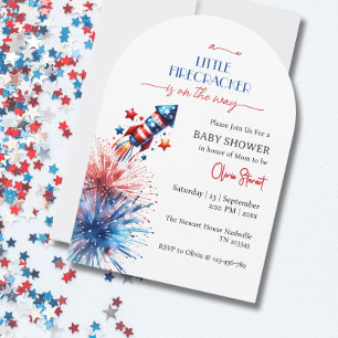 Invitación Elegante pequeño petardo 4 de julio Baby Shower