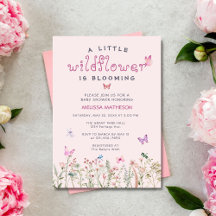 Elegante Pequeño Wildflower Boho Chica Baby Shower