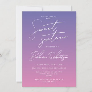 Invitación Elegante Periwinkle Morado Script Dulce