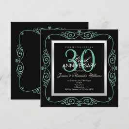 Invitación Elegante Perla en Marco para 30º Aniversario de Bo