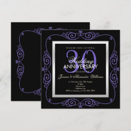 Invitación Elegante Perla en Marco para 30º Aniversario de Bo