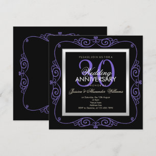 Invitación Elegante Perla en Marco para 30º Aniversario de Bo