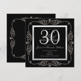 Invitación Elegante Perla en Marco para Aniversario de Bodas 