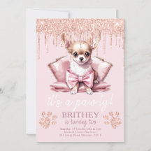 Elegante perro con cumpleaños Purpurina