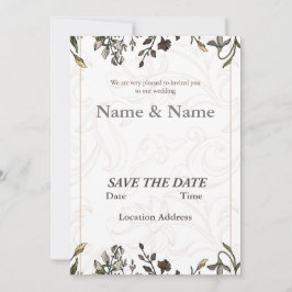 Invitación Elegante Personalizable floral simple