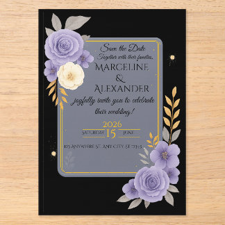 Invitación elegante personalizada de lavanda y gri
